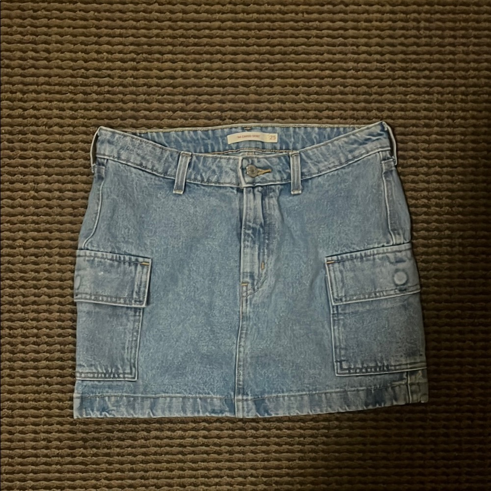 Levis Cargo Denim Mini Skirt